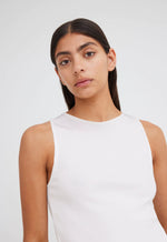 Foster Ribbed Cotton Tank - White