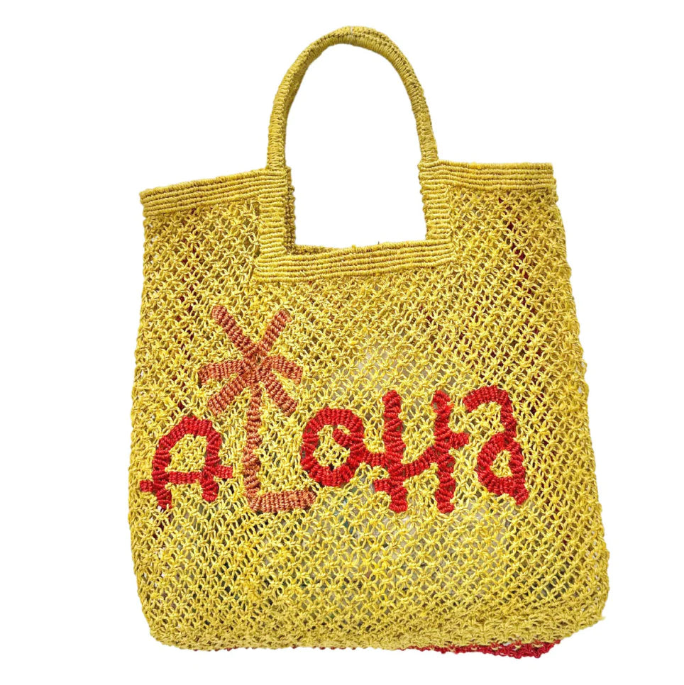Aloha Jute Bag LARGE - Yellow and Red