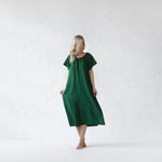 Linen Dress - Boho Green