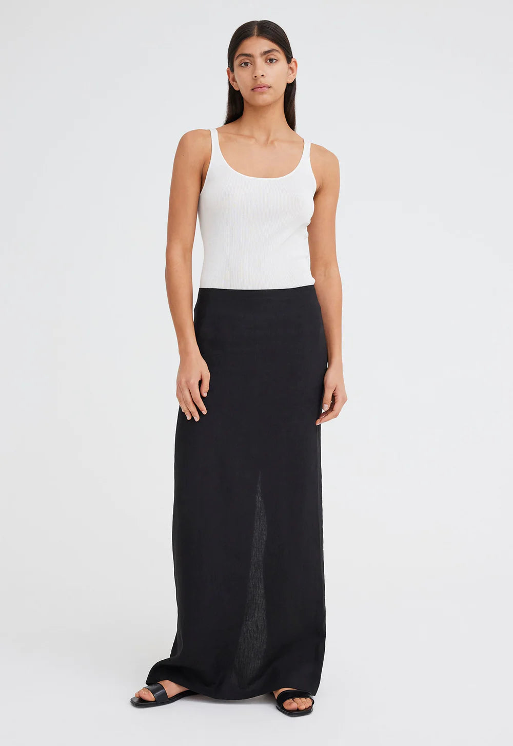 Vela Linen Skirt - Black